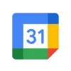 Google Calendar icono de aplicación con el número 31 en una página de calendario estilizada.